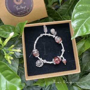 Vòng tay Đá Thạch Anh Tóc Đỏ x Thạch Anh Ưu Linh và bạc 925