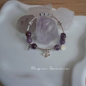 Vòng tay Thạch Anh Tím mix Moonstone
