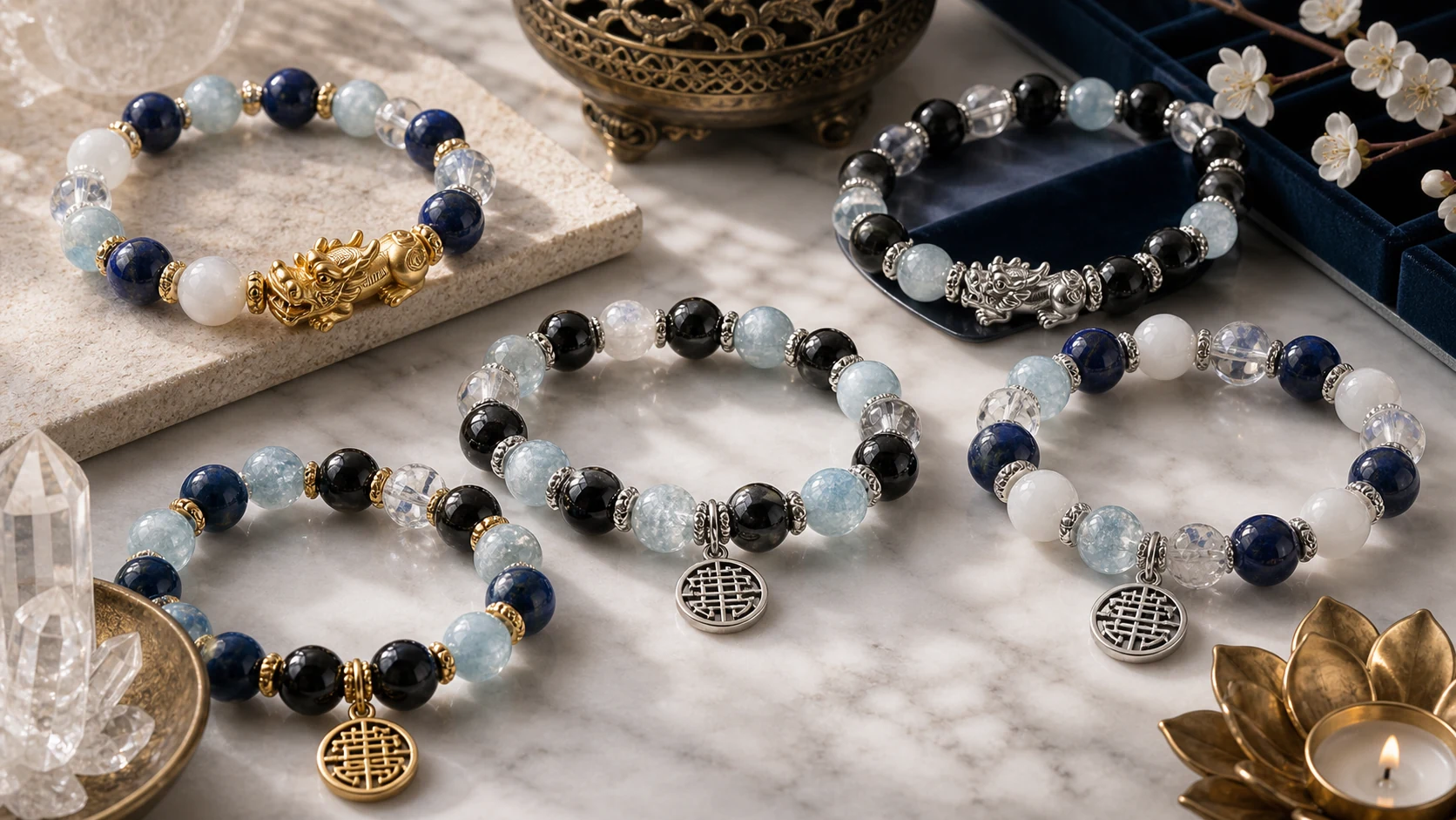 vòng tay phong thủy 1983 màu đá hợp tuổi