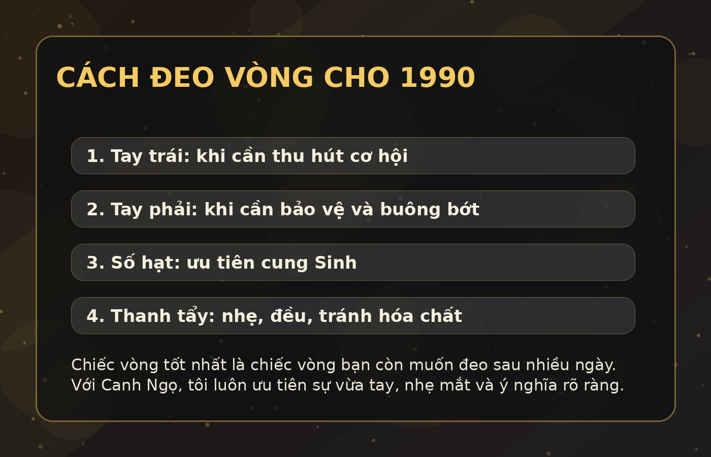 vòng tay phong thủy 1990 - cách đeo và chăm vòng