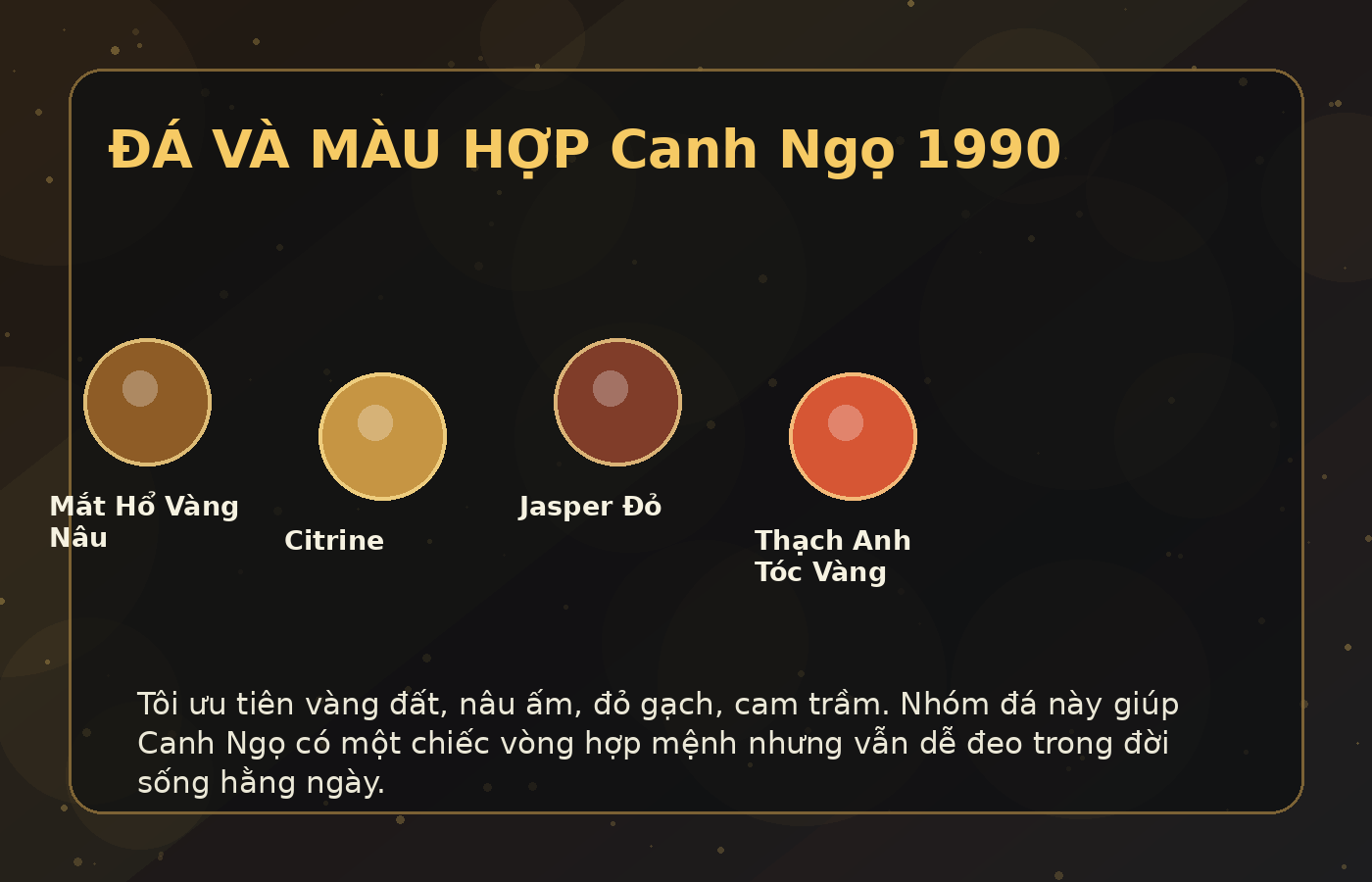 vòng tay phong thủy 1990 - màu đá hợp tuổi