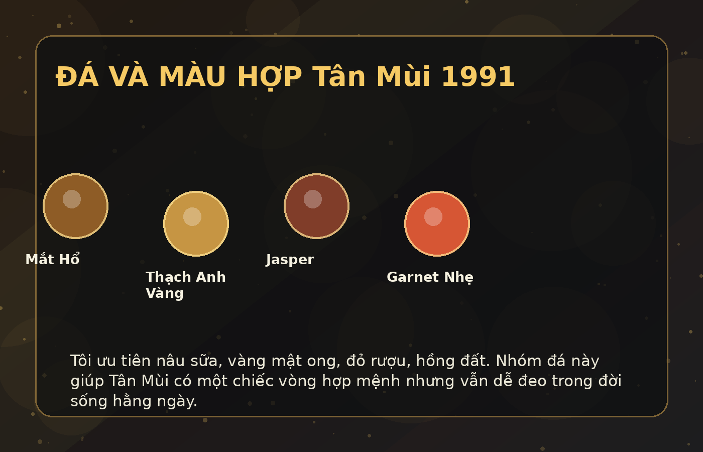 vòng tay phong thủy 1991 - màu đá hợp tuổi