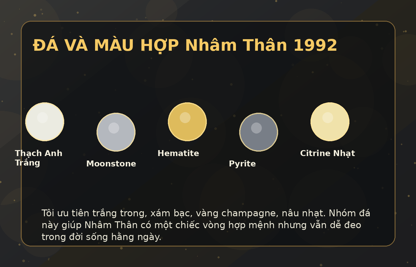 vòng tay phong thủy 1992 - màu đá hợp tuổi