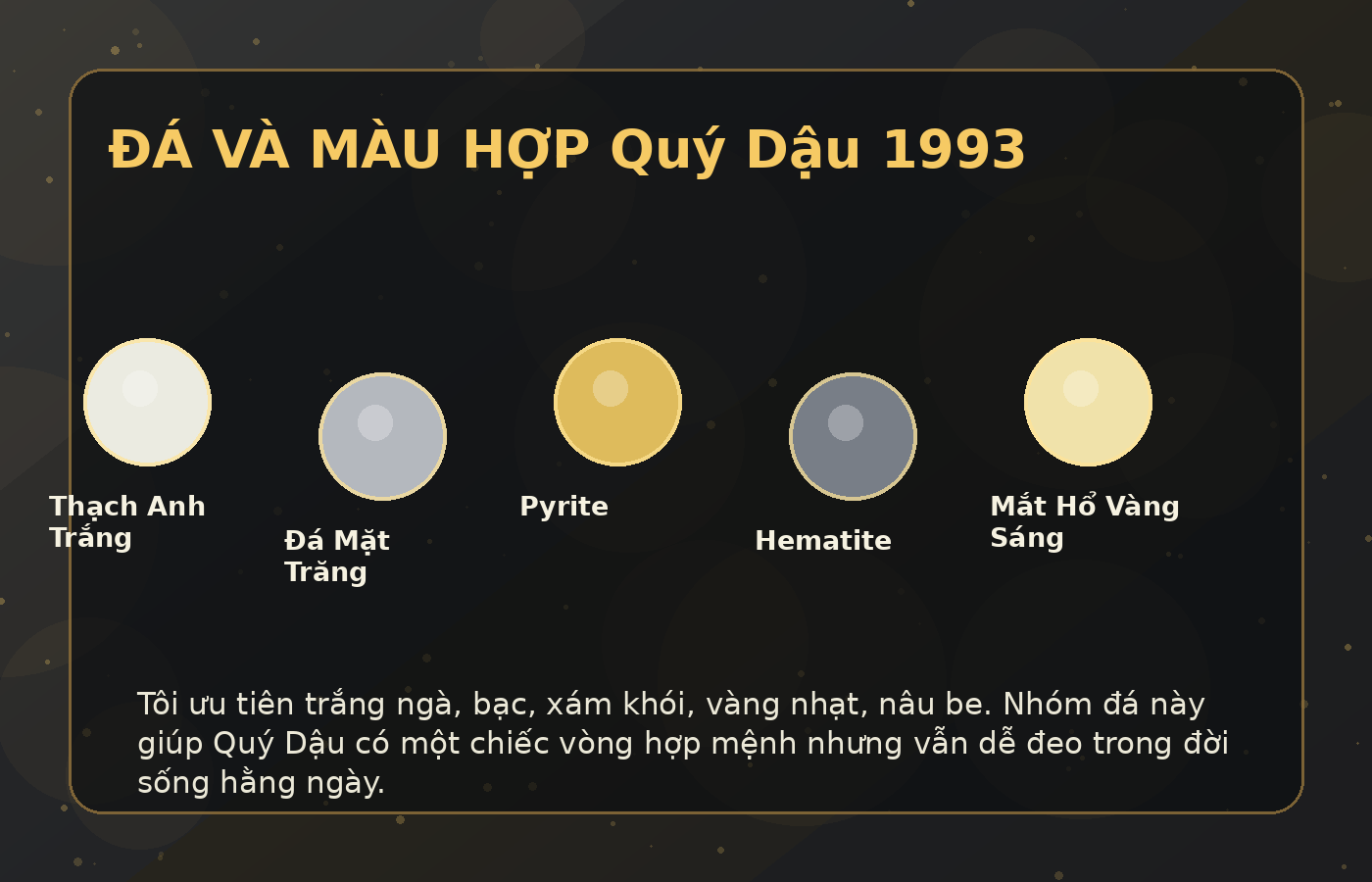 vòng tay phong thủy 1993 - màu đá hợp tuổi