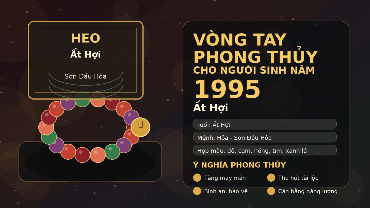 vòng tay phong thủy 1995 cho tuổi Ất Hợi