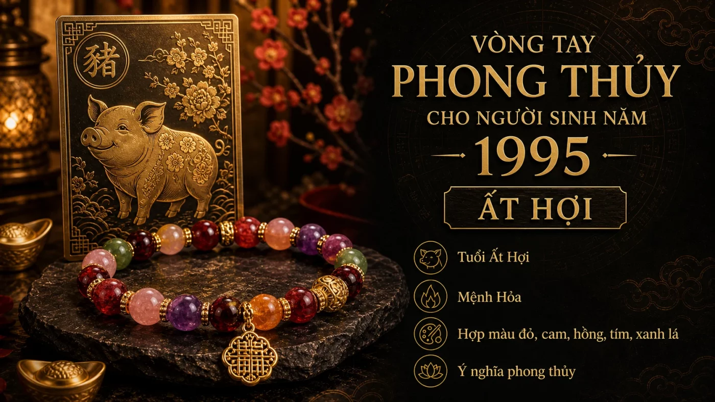 vòng tay phong thủy 1995 hợp tuổi Ất Hợi mệnh Hỏa