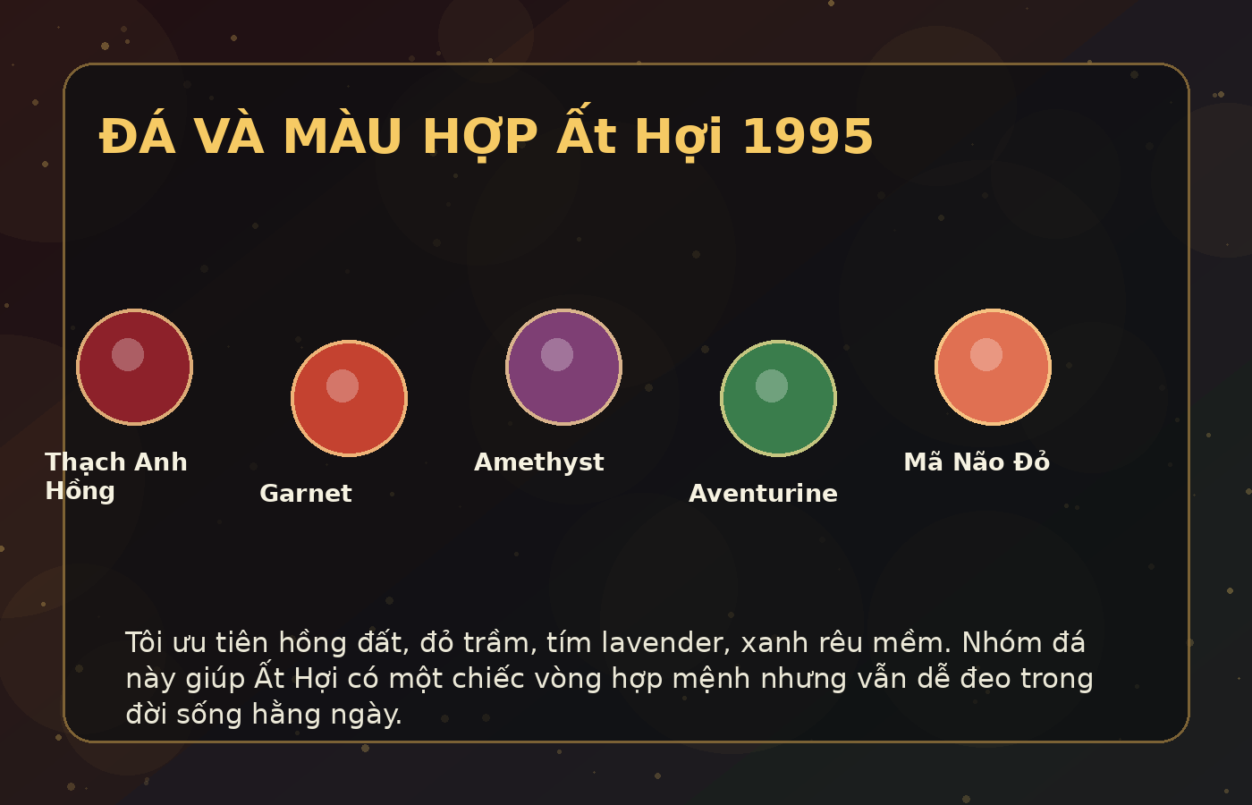 vòng tay phong thủy 1995 - màu đá hợp tuổi