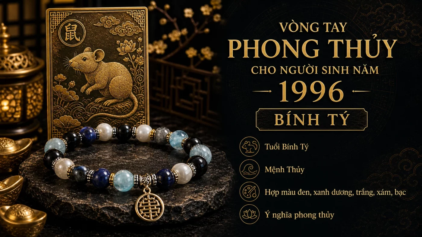 vòng tay phong thủy 1996 hợp tuổi Bính Tý mệnh Thủy