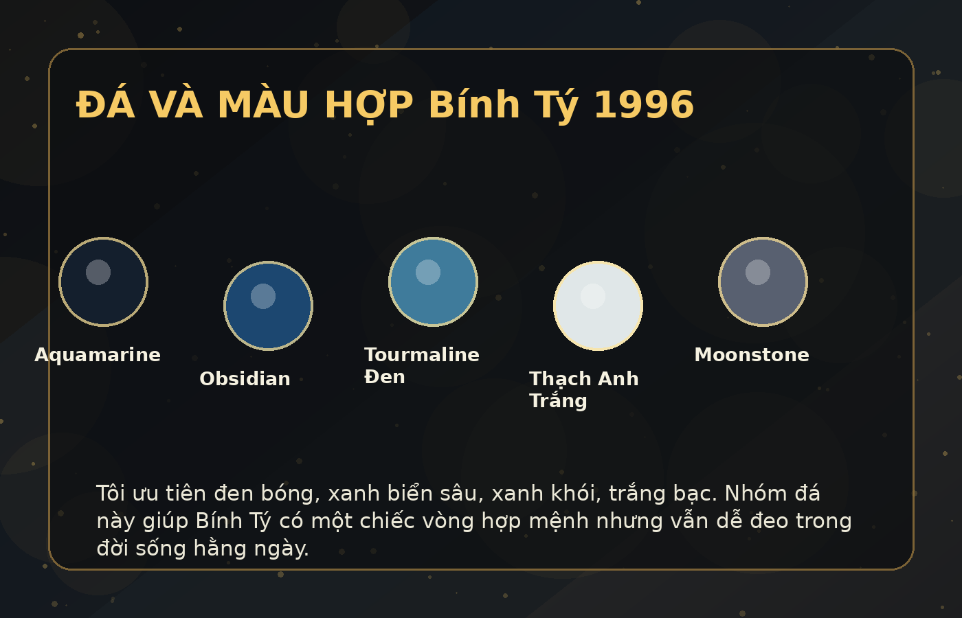 vòng tay phong thủy 1996 - màu đá hợp tuổi