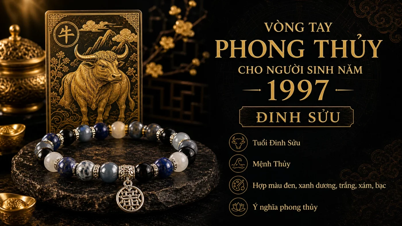 vòng tay phong thủy 1997 hợp tuổi Đinh Sửu mệnh Thủy