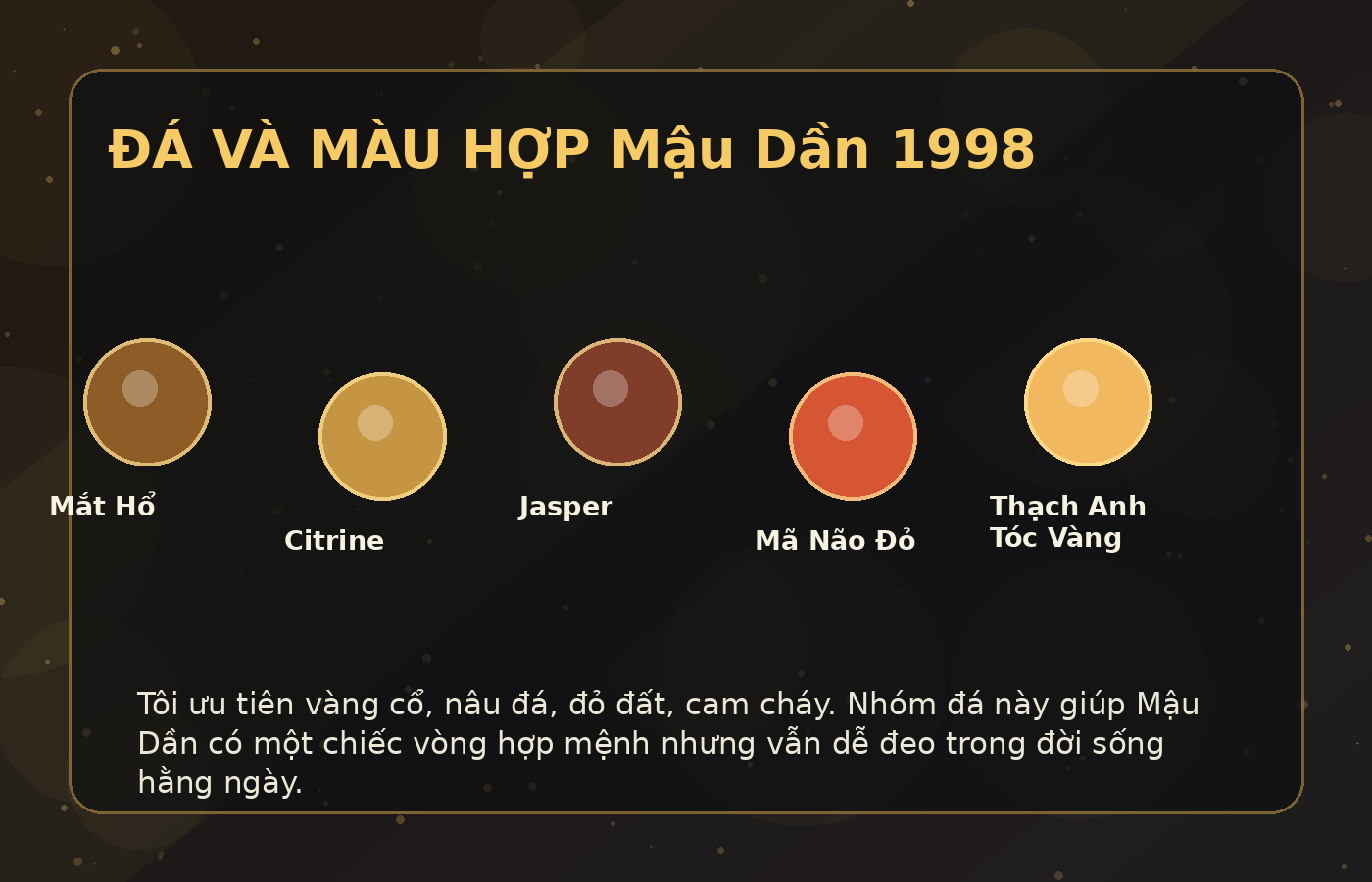 vòng tay phong thủy 1998 - màu đá hợp tuổi