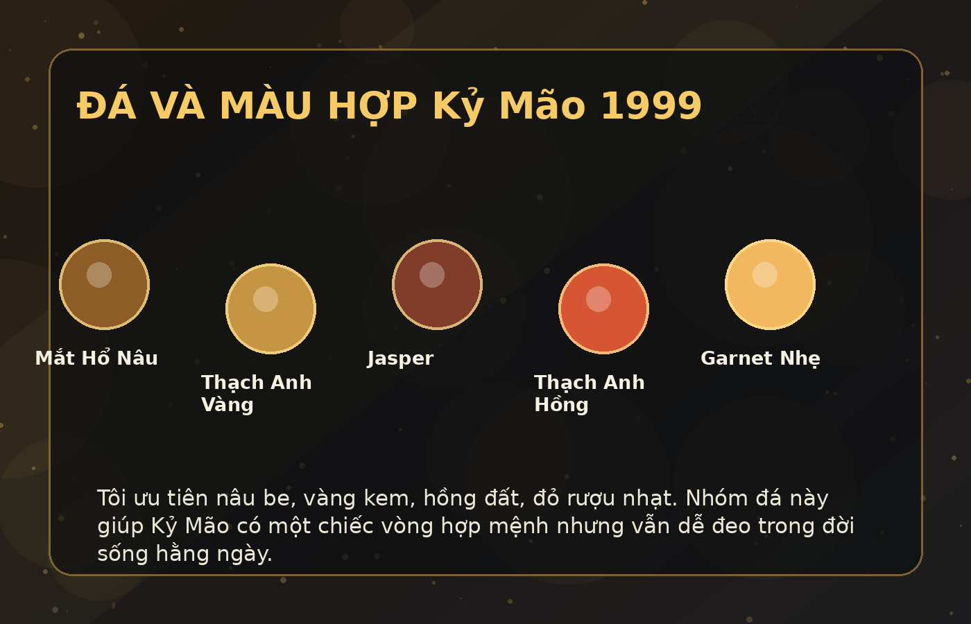 vòng tay phong thủy 1999 màu đá hợp tuổi