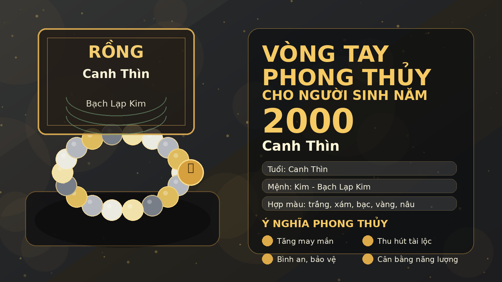 vòng tay phong thủy 2000 cho tuổi Canh Thìn