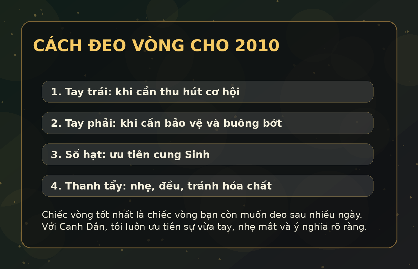 vòng tay phong thủy 2010 - cách đeo và chăm vòng