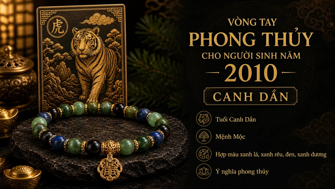 vòng tay phong thủy 2010 hợp tuổi Canh Dần mệnh Mộc
