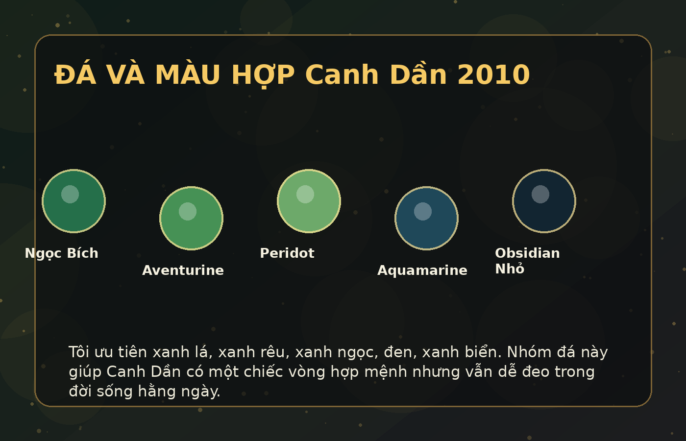 vòng tay phong thủy 2010 - màu đá hợp tuổi