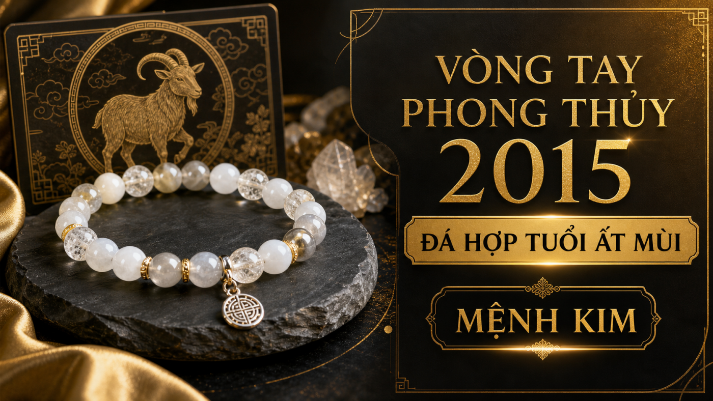 Vòng tay phong thủy 2015 đá hợp tuổi Ất Mùi mệnh Kim