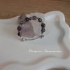 Vòng tay Thạch Anh Tím mix Moonstone mẫu charm hoa - ảnh sản phẩm 1
